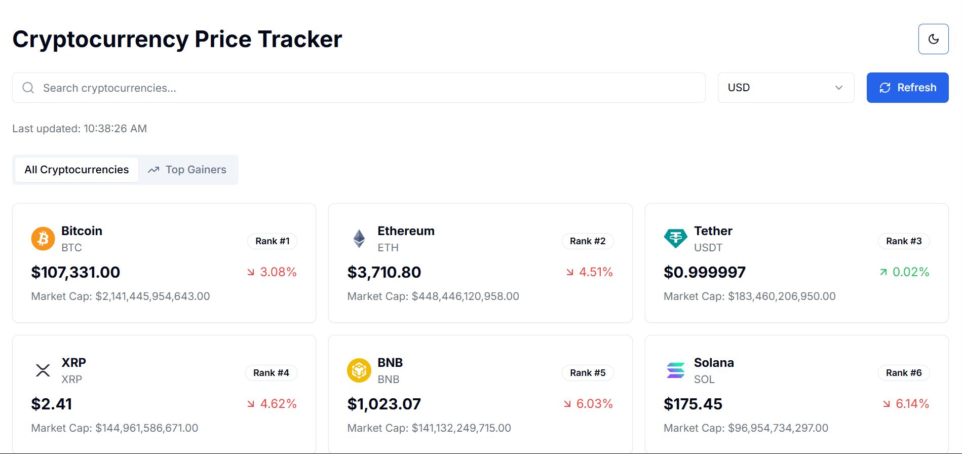 Crypto Price Tracker